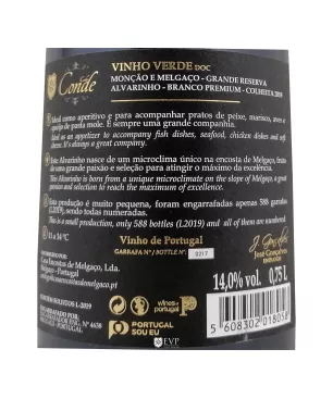 2019 Carlos Conde Grande Reserva Alvarinho - Encontros com Vinho Premium