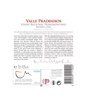 2018 Valle Pradinhos Reserva Tinto - Encontros com Vinho Premium